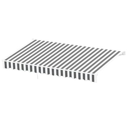 Instahut Retractable Folding Arm Awning Manual Sunshade 4.5Mx3M Grey White AWN-B-ARM-45X30-GRWH