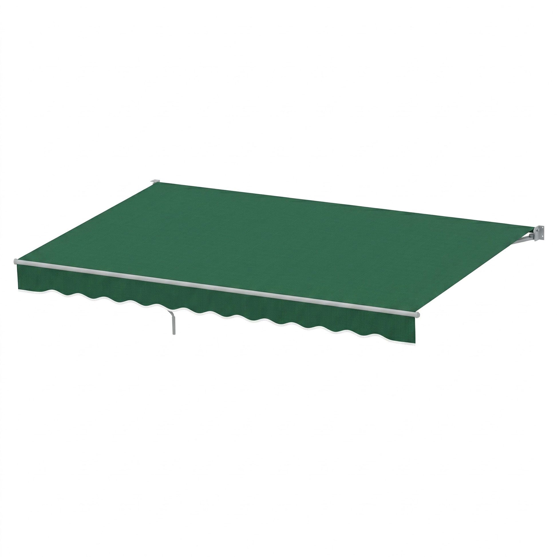 Instahut Retractable Folding Arm Awning Manual Sunshade 5Mx3M Dark Green AWN-B-ARM-50X30-DKGN