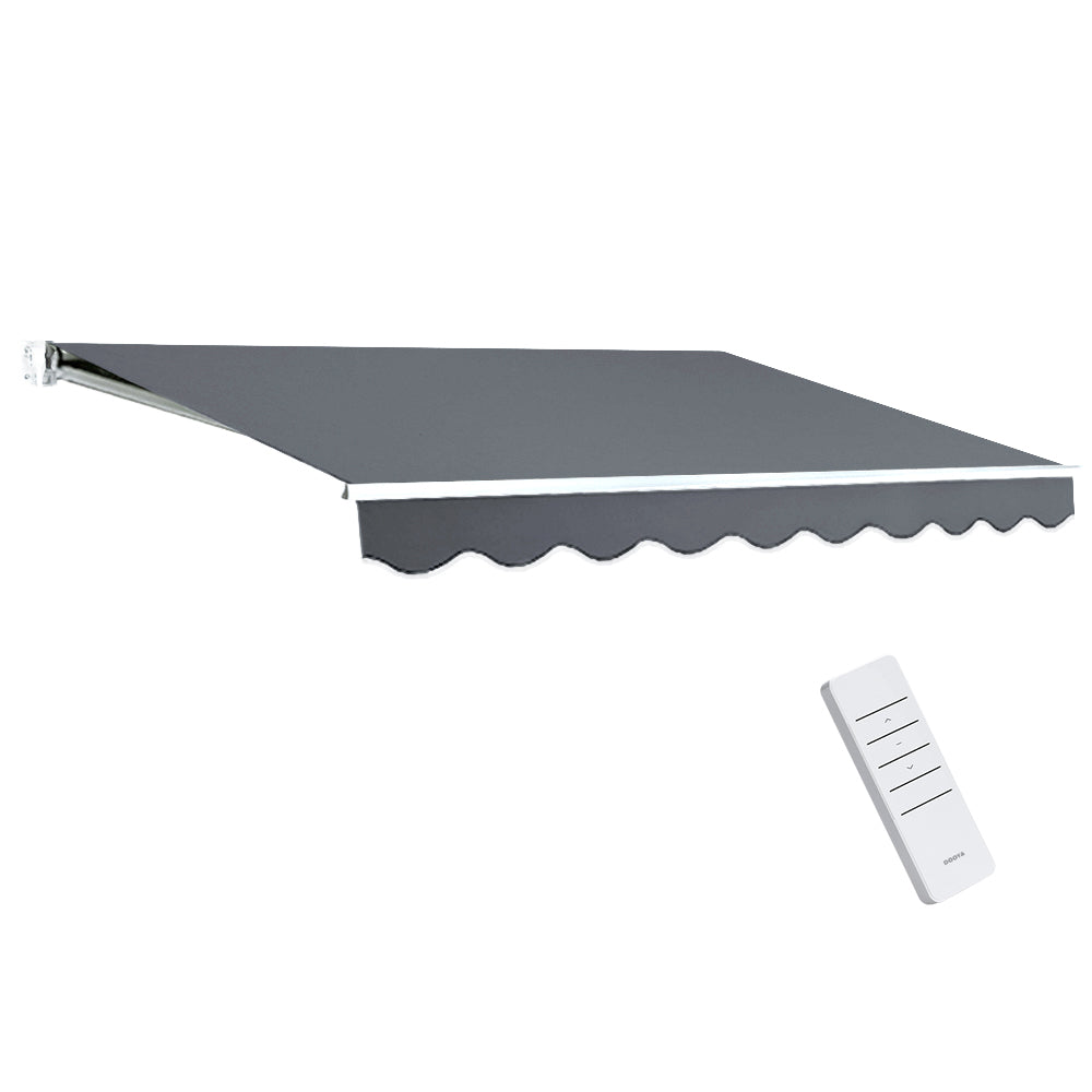 Instahut Retractable Folding Arm Awning Motorised Sunshade 2.5Mx2M Grey AWN-B-ARM-REMOTE-25X20-GREY