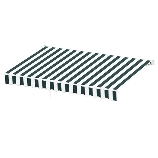 Instahut Retractable Folding Arm Awning Motorised Sunshade 3Mx2.5M Green White AWN-B-ARM-REMOTE-30X25-GNWH