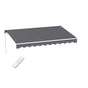 Instahut Retractable Folding Arm Awning Motorised Sunshade 3.5M X 2.5M Grey AWN-B-ARM-REMOTE-35X25-GREY
