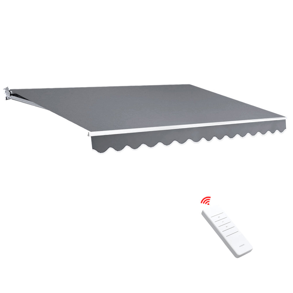 Instahut Retractable Folding Arm Awning Motorised Sunshade 4Mx3M Pearl Grey AWN-B-ARM-REMOTE-40X30-PEGR