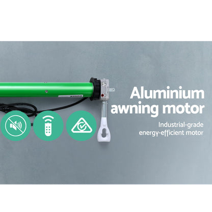 Instahut Retractable Folding Arm Awning Motorised Sunshade 4Mx3M Pearl Grey AWN-B-ARM-REMOTE-40X30-PEGR