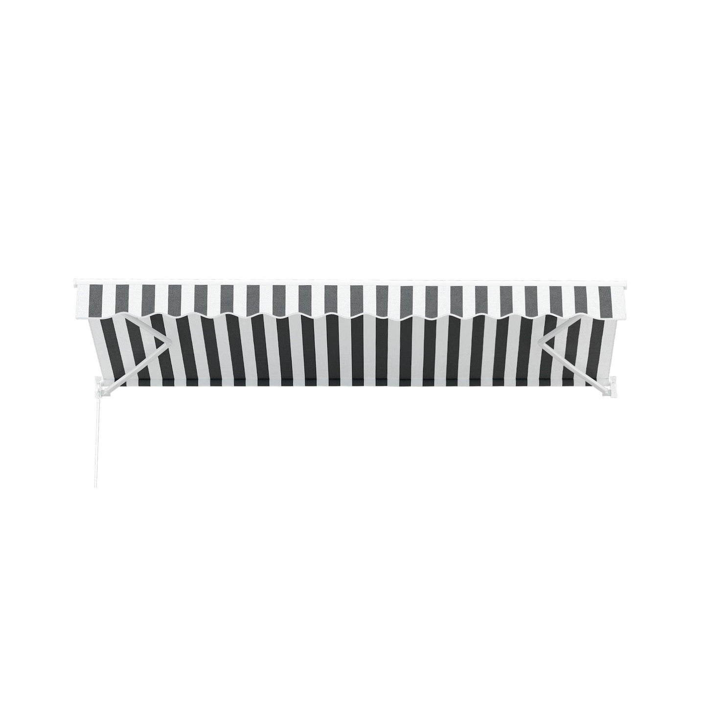 Instahut Retractable Folding Arm Awning Motorised Sunshade 4.5Mx3M Grey White AWN-B-ARM-REMOTE-45X30-GRWH