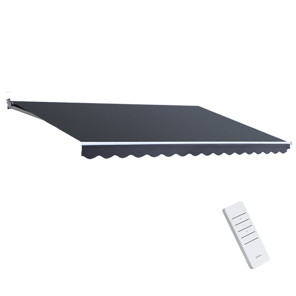 Instahut Retractable Folding Arm Awning Motorised Sunshade 5Mx3M Grey AWN-B-ARM-REMOTE-50X30-GREY