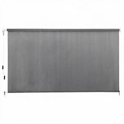 Instahut 3X2.5M HDPE Straight Drop Awning Outdoor Roller Blind Shade Screen Grey