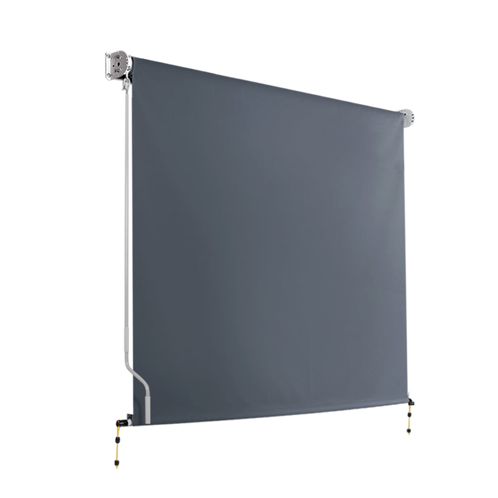 Instahut 1.8X2.5M Outdoor Blinds Awning Roll Down Canopy Retractable Outdoor Blinds Window Shade Grey AWN-B-DOWN-PS-18-GREY