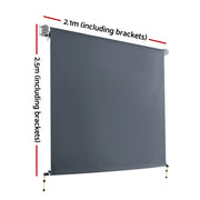 Instahut 2.1X2.5M Outdoor Blinds Awning Roll Down Canopy Retractable Outdoor Blinds Window Shade Grey AWN-B-DOWN-PS-21-GREY