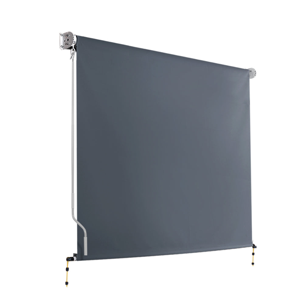Instahut 2.4X2.5M Outdoor Blinds Awning Roll Down Canopy Retractable Outdoor Blinds Window Shade Grey AWN-B-DOWN-PS-24-GREY