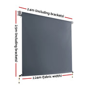 Instahut 2.4X2.5M Outdoor Blinds Awning Roll Down Canopy Retractable Outdoor Blinds Window Shade Grey AWN-B-DOWN-PS-24-GREY