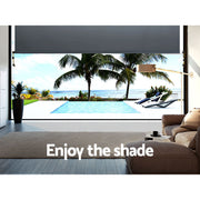Instahut 2.4X2.5M Outdoor Blinds Awning Roll Down Canopy Retractable Outdoor Blinds Window Shade Grey AWN-B-DOWN-PS-24-GREY