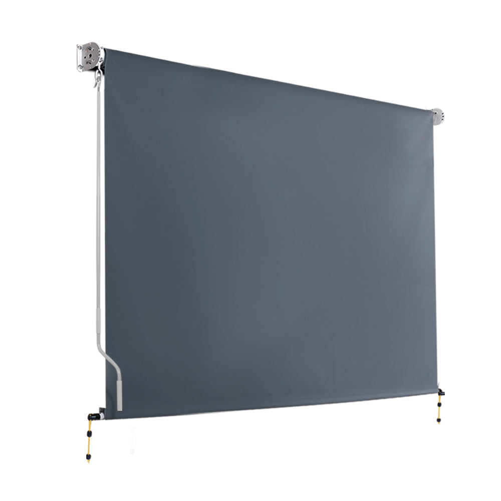 Instahut 2.7X2.5M Outdoor Blinds Awning Roll Down Canopy Retractable Outdoor Blinds Window Shade Grey AWN-B-DOWN-PS-27-GREY