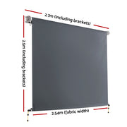 Instahut 2.7X2.5M Outdoor Blinds Awning Roll Down Canopy Retractable Outdoor Blinds Window Shade Grey AWN-B-DOWN-PS-27-GREY