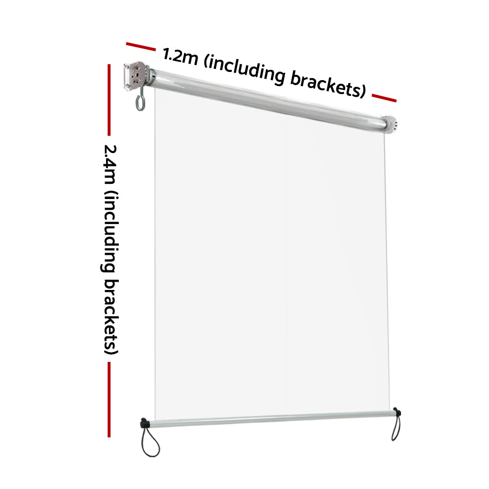 Instahut 1.2X2.4M Outdoor Blinds Clear Roll Down Awning Retractable Outdoor Blinds Water Wind Proof AWN-B-DOWN-PVC-12