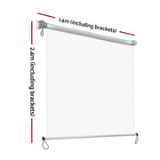 Instahut Outdoor Blinds Transparent Roll Down Awning Window Shade 1.4X2.4M AWN-B-DOWN-PVC-14