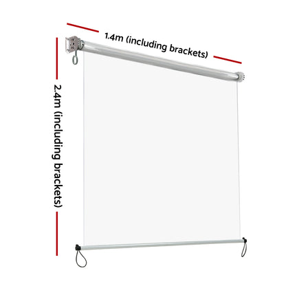Instahut Outdoor Blinds Transparent Roll Down Awning Window Shade 1.4X2.4M AWN-B-DOWN-PVC-14