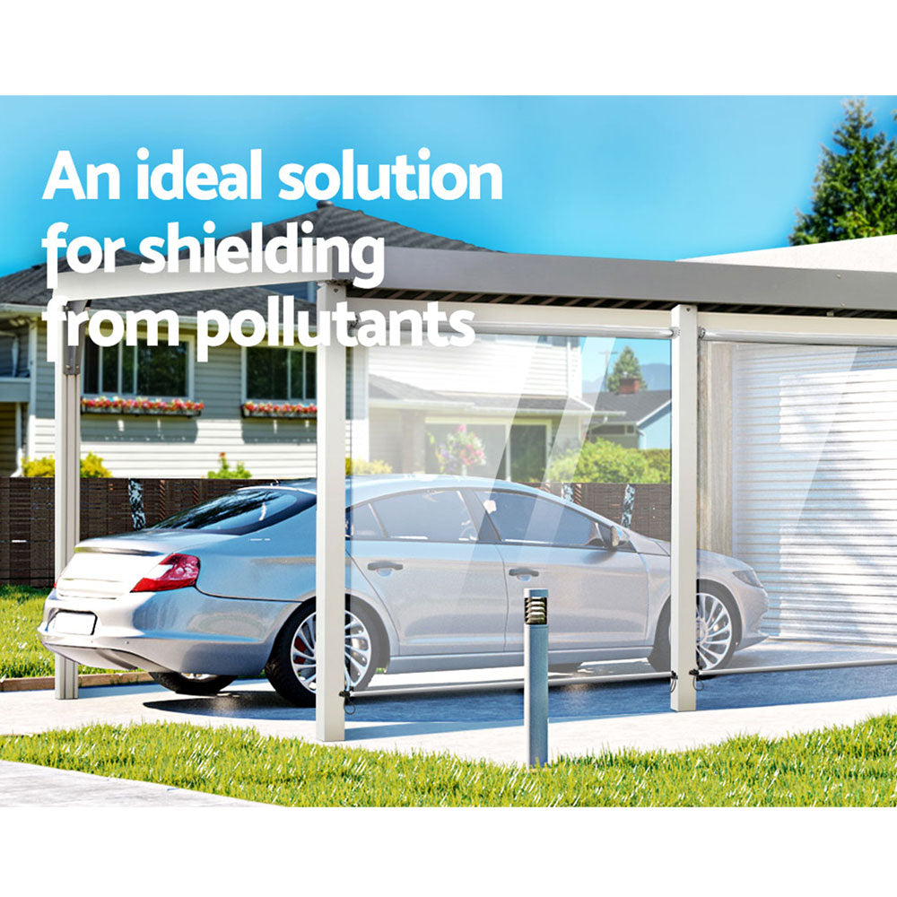 Instahut 1.5X2.4M Outdoor Blinds Clear Roll Down Awning Retractable Outdoor Blinds Water Wind Proof AWN-B-DOWN-PVC-15
