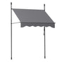 Instahut Window Fixed Pivot Arm Awning Outdoor Door Canopy 2X1.8M Grey AWN-B-FIXED-POLE-12-GY