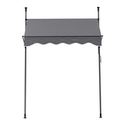 Instahut Window Fixed Pivot Arm Awning Outdoor Door Canopy 2X1.8M Grey AWN-B-FIXED-POLE-12-GY