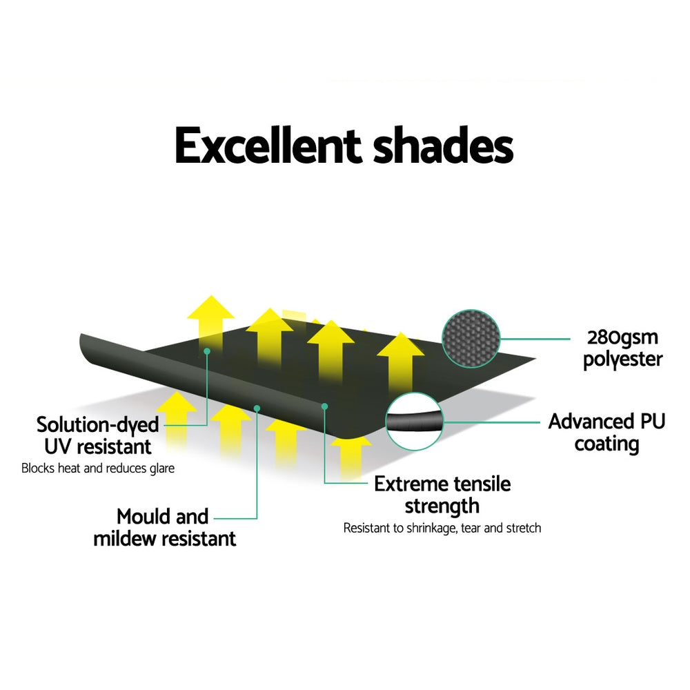 Instahut Window Fixed Pivot Arm Awning Outdoor Blinds Retractable Canopy1.5X2.1M AWN-B-FIXED-PS-15-GREY