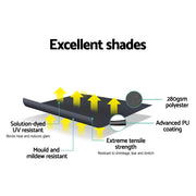 Instahut Window Fixed Pivot Arm Awning Outdoor Blinds Retractable Patio 2.4X2.1M AWN-B-FIXED-PS-24-GREY