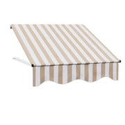 Instahut Window Door Awning 1mx1m Beige White Polyester Fabric Aluminum Frame AWN-B-PS-1X1-BEWH