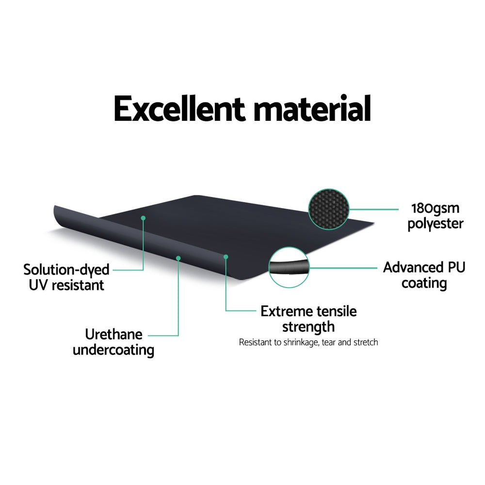 Instahut Side Awning Outdoor Blinds Sun Shade Retractable Screen 2X6M BK AWN-B-SIDE-BD-200-BLACK