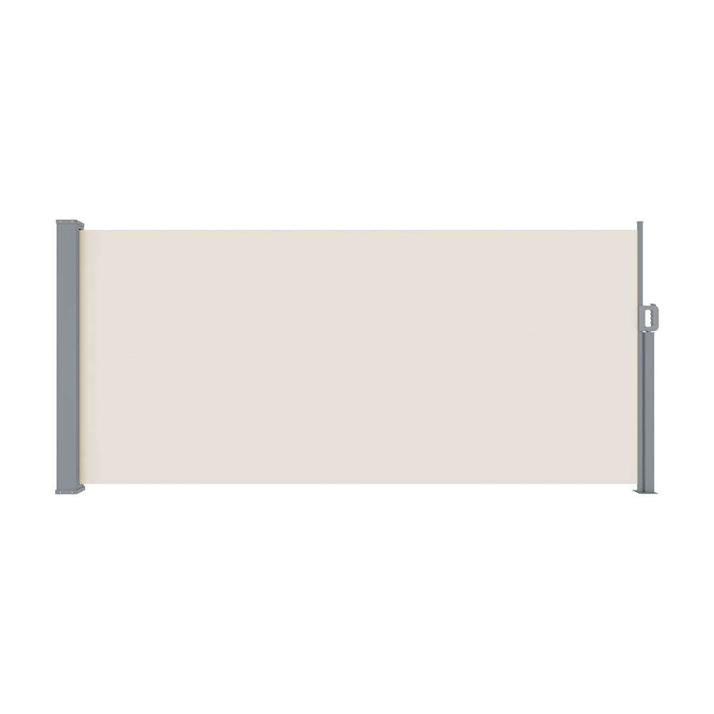 Instahut Side Awning Sun Shade Outdoor Blinds Retractable Screen 1.4X3M Cream AWN-B-SIDE-FC-140-CREAM