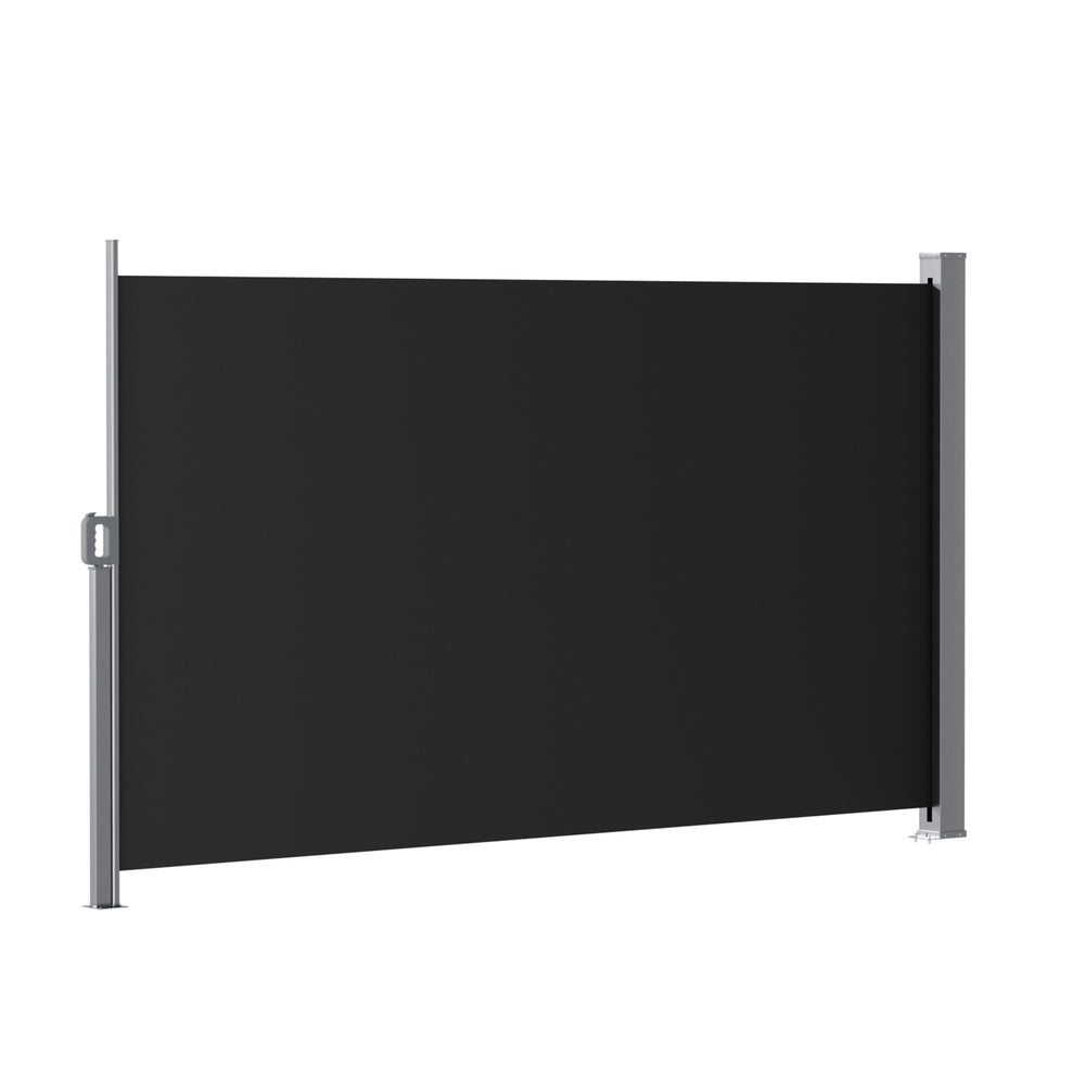 Instahut Side Awning Sun Shade Outdoor Retractable Privacy Screen 1.8X3M Black AWN-B-SIDE-FC-180-BK