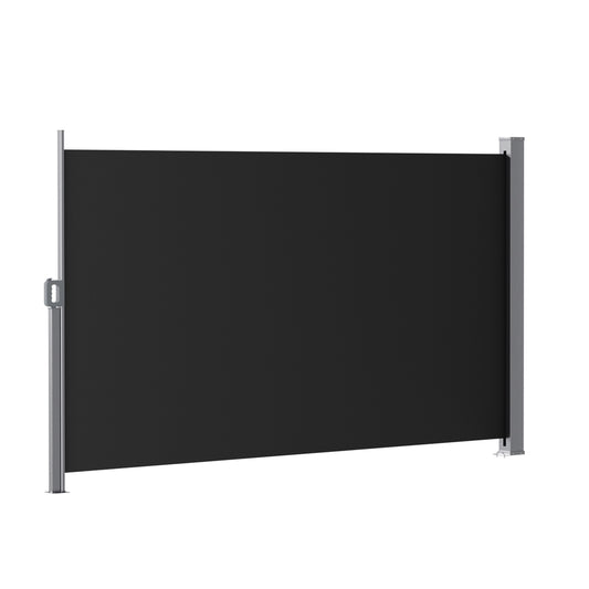 Instahut Side Awning Sun Shade Outdoor Retractable Privacy Screen 1.8X3M Black AWN-B-SIDE-FC-180-BK