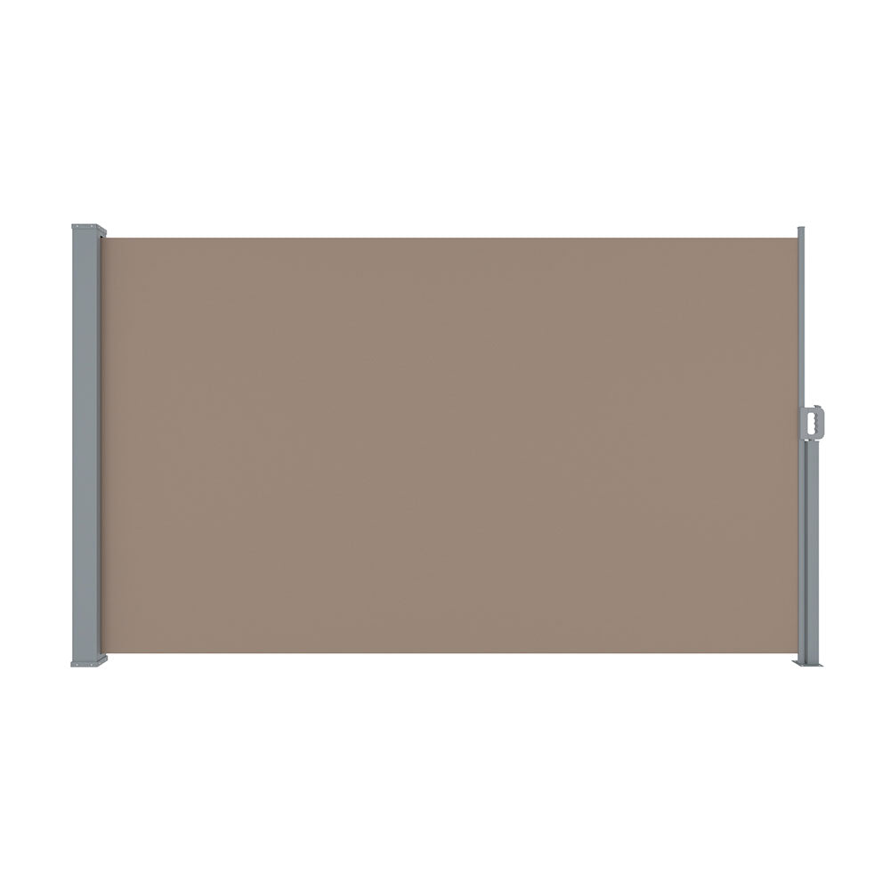 Instahut Side Awning Sun Shade Outdoor Blinds Retractable Screen 1.8X3M Brown AWN-B-SIDE-FC-180-BROWN