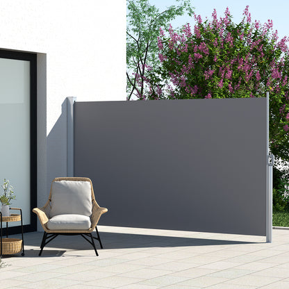 Instahut Side Awning Sun Shade Outdoor Retractable Privacy Screen 2X3M Grey AWN-B-SIDE-FC-200-GREY