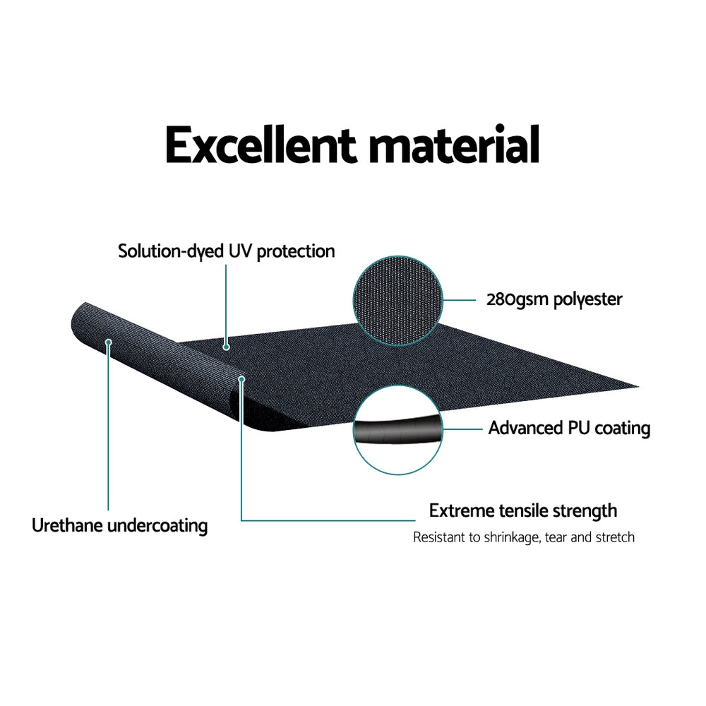 Instahut Window Door Awning 1.2mx0.6mx0.6m Black Polyester Fabric Steel Frame AWN-B-SIDE-TRI-120-BK