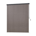 Instahut 2.1X2.5M Outdoor Blinds Awning Roll Down Retractable Knit Fabric Outdoor Blinds Window Shade Brown AWN-C-DOWN-KNIT-21-BR