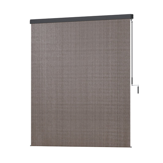 Instahut 2.1X2.5M Outdoor Blinds Awning Roll Down Retractable Knit Fabric Outdoor Blinds Window Shade Brown AWN-C-DOWN-KNIT-21-BR