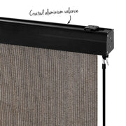 Instahut 2.1X2.5M Outdoor Blinds Awning Roll Down Retractable Knit Fabric Outdoor Blinds Window Shade Brown AWN-C-DOWN-KNIT-21-BR