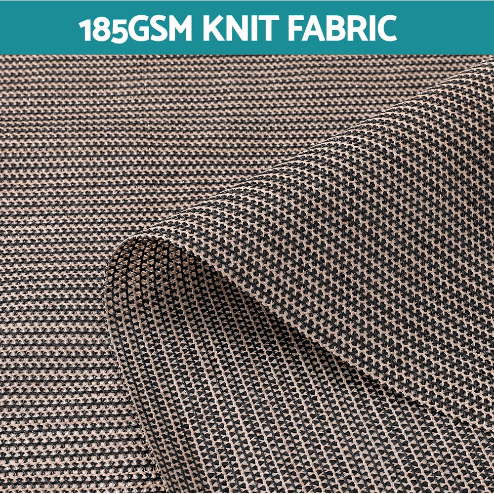 Instahut 2.1X2.5M Outdoor Blinds Awning Roll Down Retractable Knit Fabric Outdoor Blinds Window Shade Brown AWN-C-DOWN-KNIT-21-BR