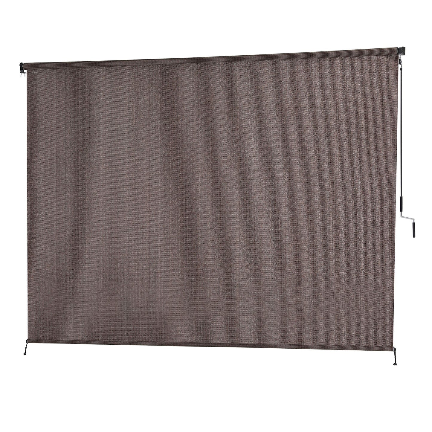 Instahut 3X2.5M Outdoor Blinds Awning Roll Down Retractable Knit Fabric Outdoor Blinds Window Shade Brown AWN-C-DOWN-KNIT-30-BR