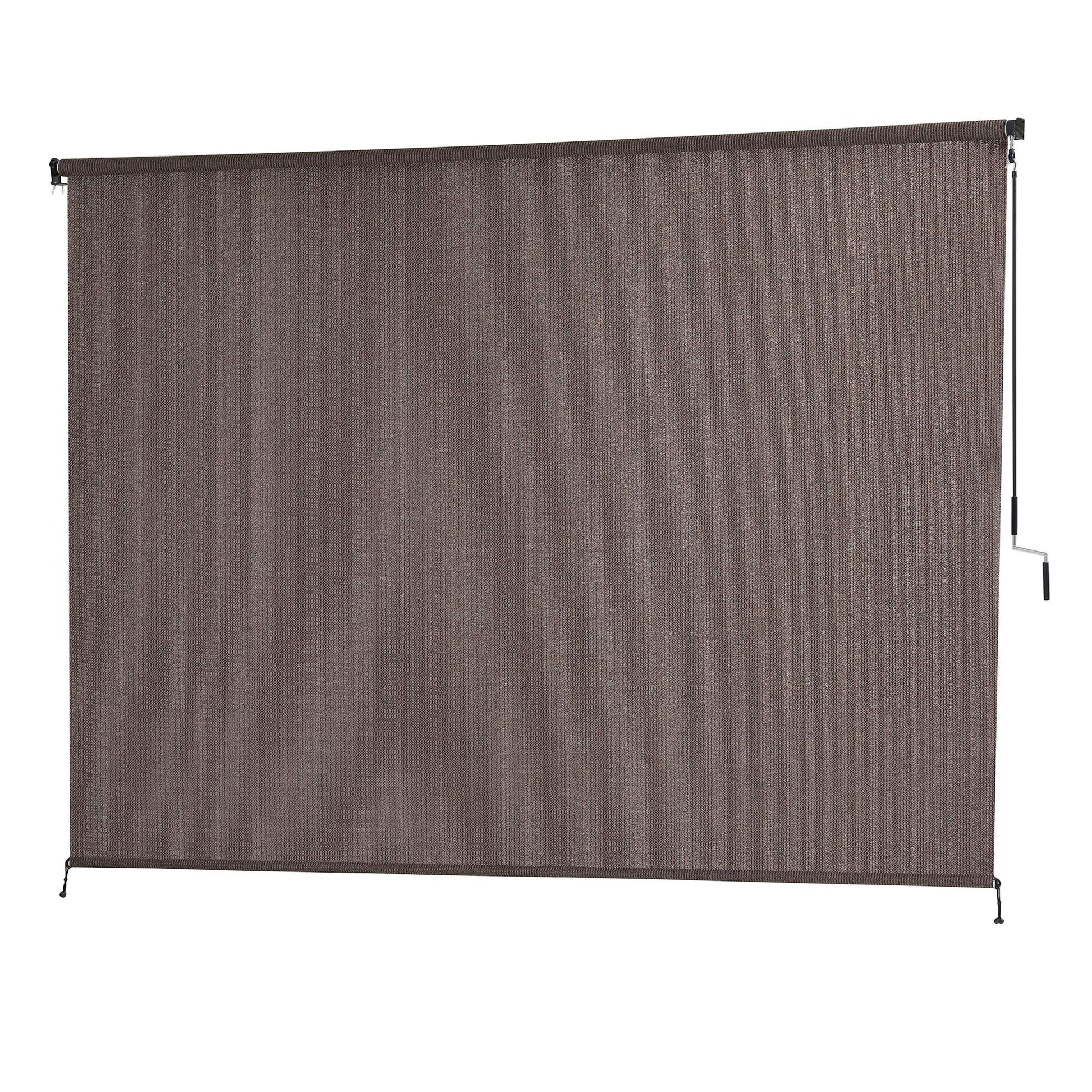 Instahut 3X2.5M Outdoor Blinds Awning Roll Down Retractable Knit Fabric Outdoor Blinds Window Shade Brown AWN-C-DOWN-KNIT-30-BR