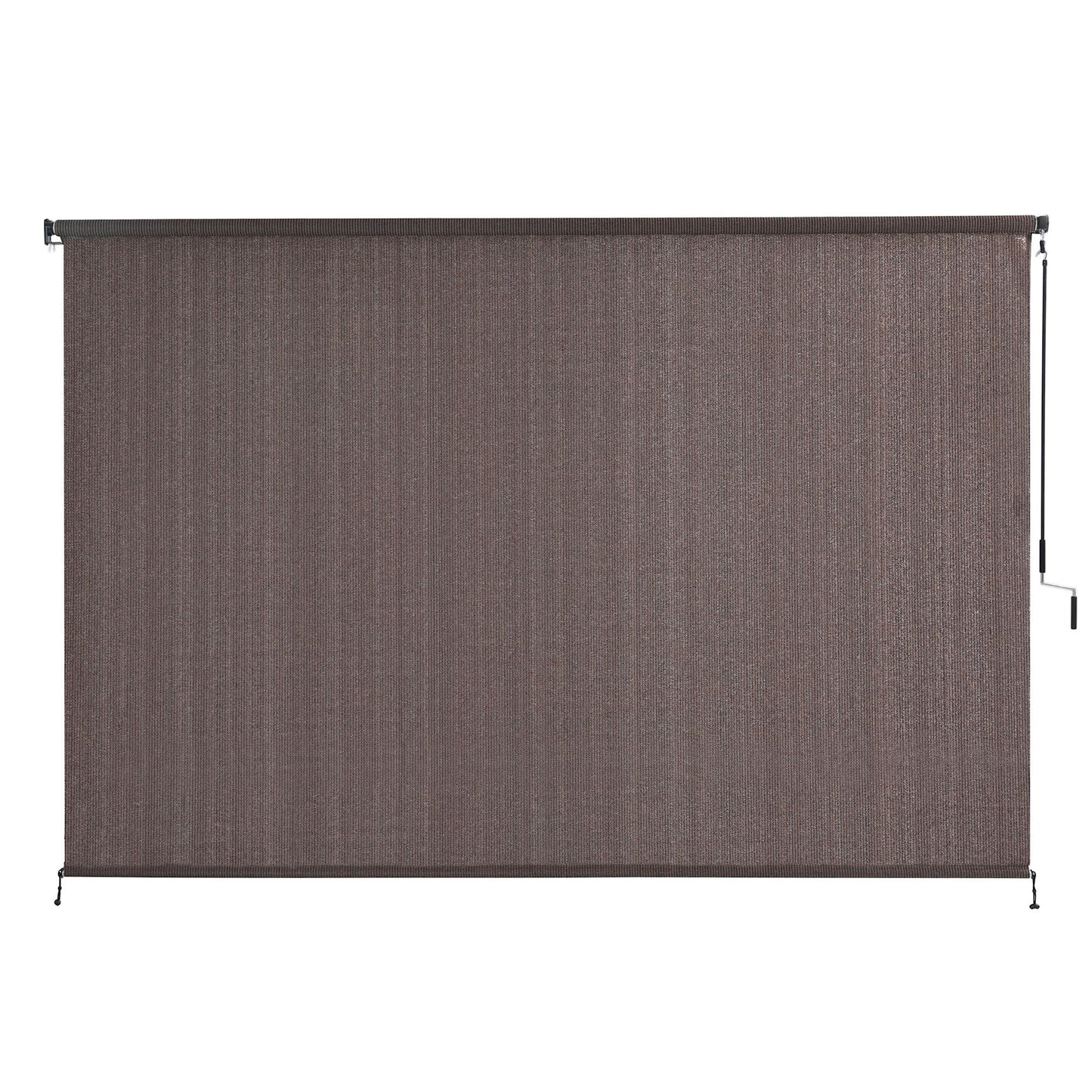 Instahut 3X2.5M Outdoor Blinds Awning Roll Down Retractable Knit Fabric Outdoor Blinds Window Shade Brown AWN-C-DOWN-KNIT-30-BR