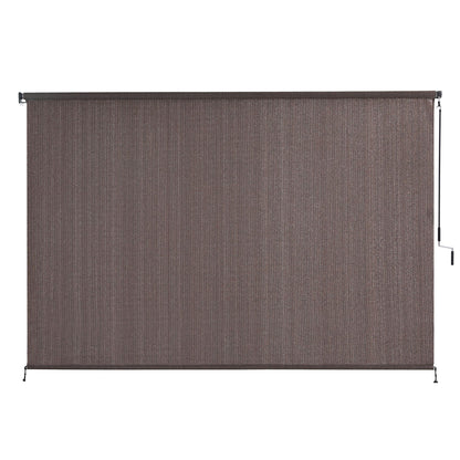 Instahut 3X2.5M Outdoor Blinds Awning Roll Down Retractable Knit Fabric Outdoor Blinds Window Shade Brown AWN-C-DOWN-KNIT-30-BR