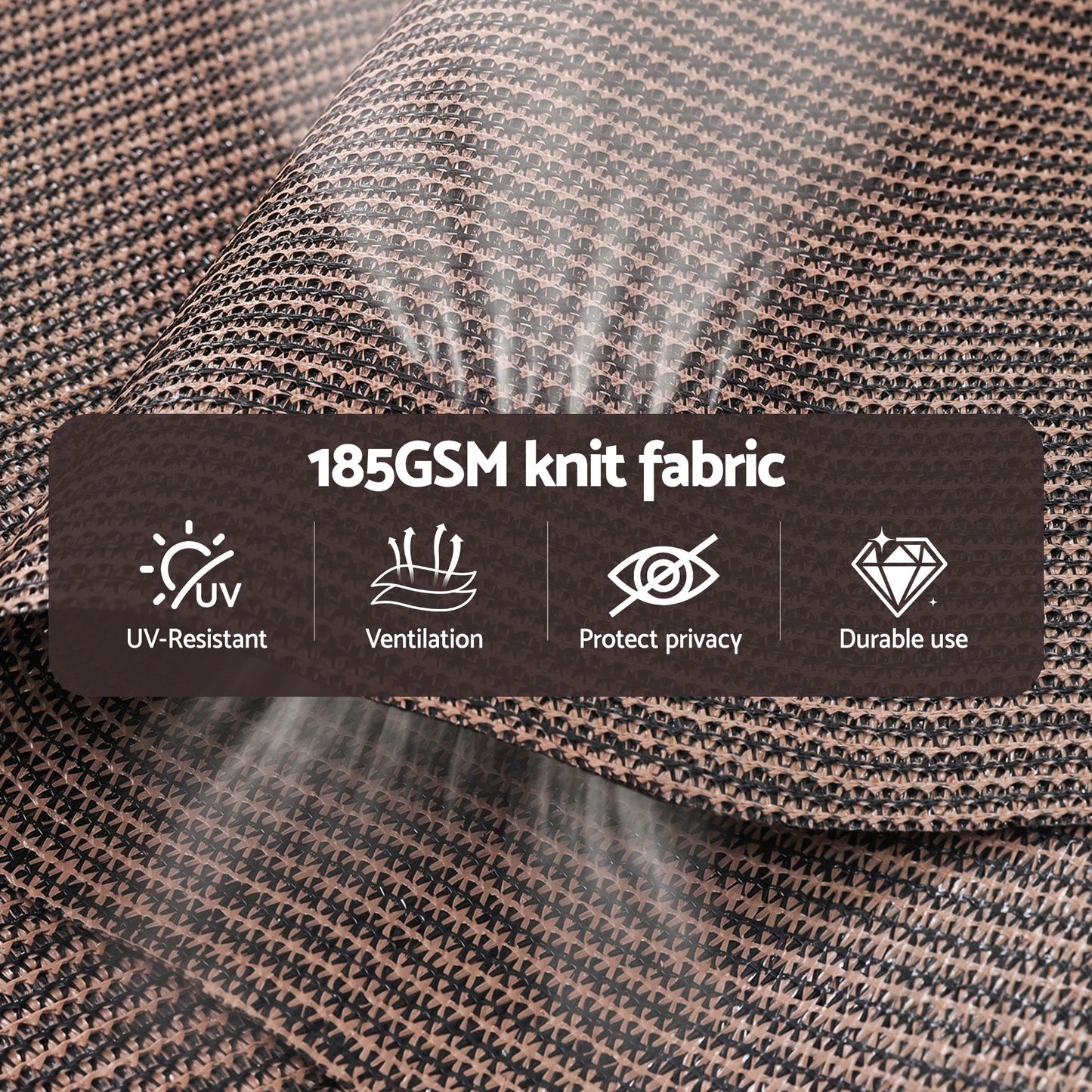 Instahut 3X2.5M Outdoor Blinds Awning Roll Down Retractable Knit Fabric Outdoor Blinds Window Shade Brown AWN-C-DOWN-KNIT-30-BR