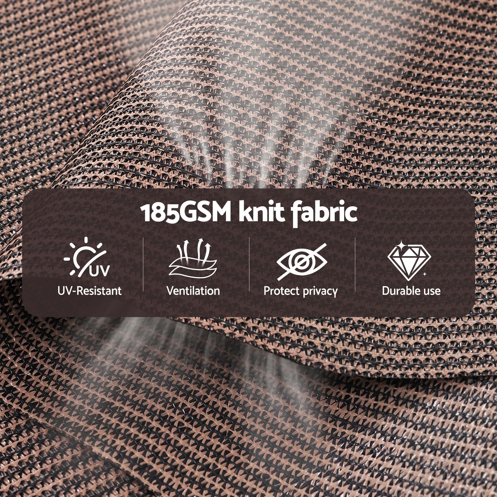 Instahut 3X2.5M Outdoor Blinds Awning Roll Down Retractable Knit Fabric Outdoor Blinds Window Shade Brown AWN-C-DOWN-KNIT-30-BR