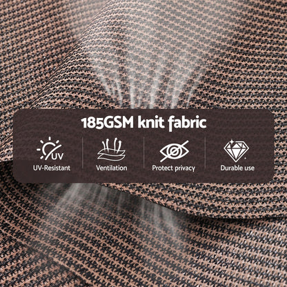 Instahut 3X2.5M Outdoor Blinds Awning Roll Down Retractable Knit Fabric Outdoor Blinds Window Shade Brown AWN-C-DOWN-KNIT-30-BR