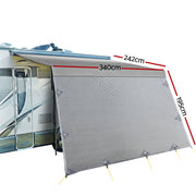 Weisshorn 12ft Caravan Awning Fabric & Privacy Screen RV Roll Out Sun Shade 3.4M AWN-CV-34-GY