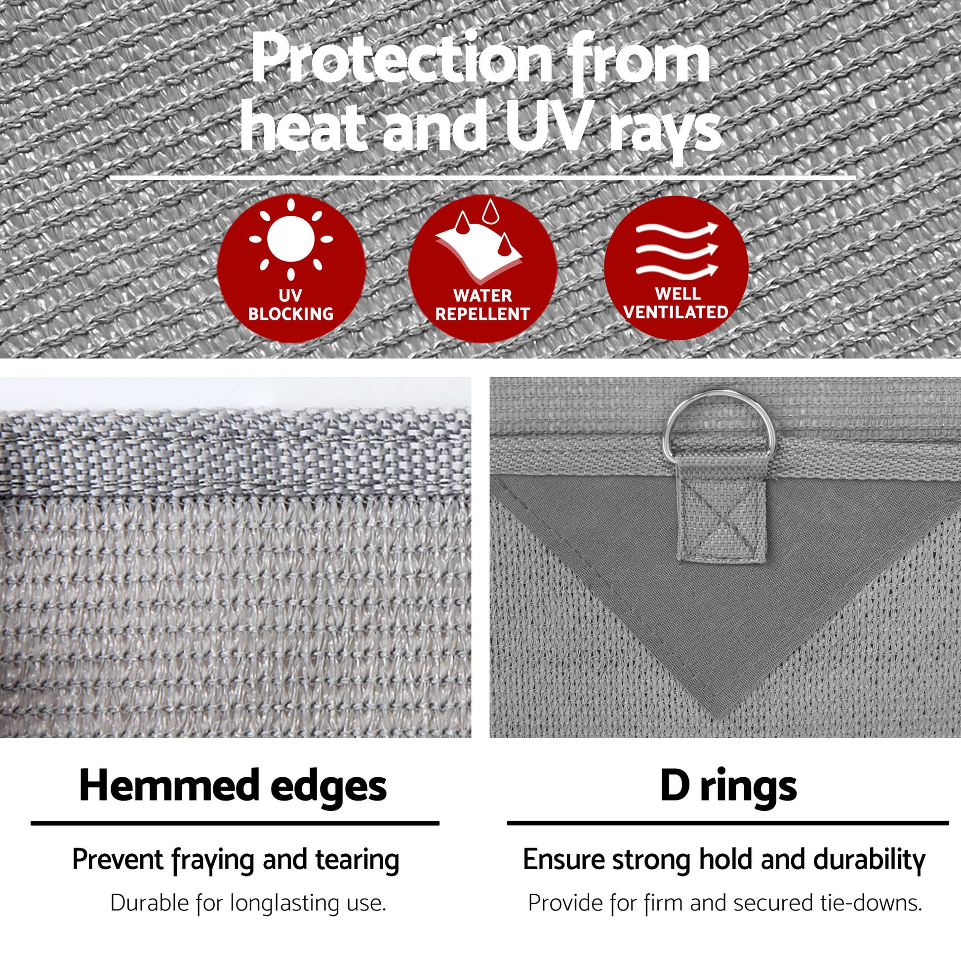 Weisshorn 12ft Caravan Awning Fabric & Privacy Screen RV Roll Out Sun Shade 3.4M AWN-CV-34-GY