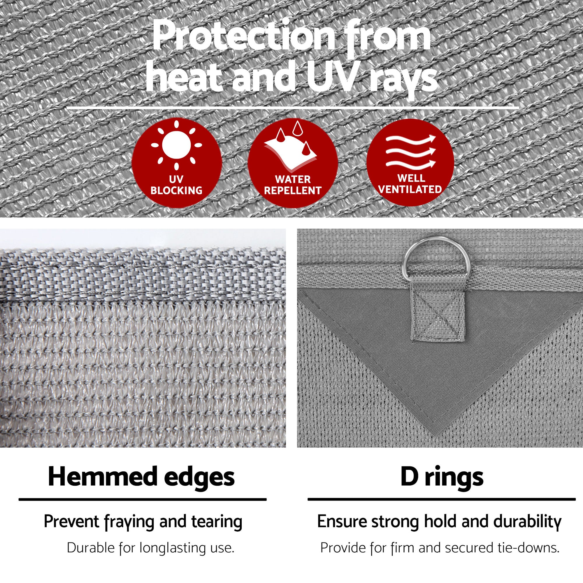 Weisshorn 12ft Caravan Awning Fabric & Privacy Screen RV Roll Out Sun Shade 3.4M AWN-CV-34-GY