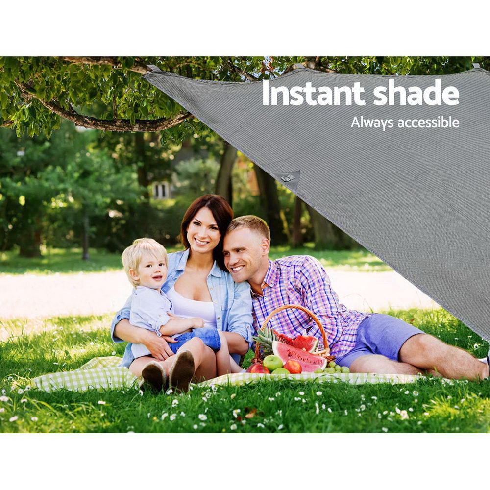 Caravan Privacy Screen Roll Out Awning 4.6x1.95M End Wall Side Sun Shade Grey AWN-CV-B-SS-46
