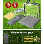 Caravan Privacy Screen Roll Out Awning 4.9x1.95M End Wall Side Sun Shade Grey AWN-CV-B-SS-49