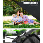 Caravan Privacy Screen Roll Out Awning 1.95x2.2M Sun Shade End Wall Side Black AWN-CV-B-SS-END-BK